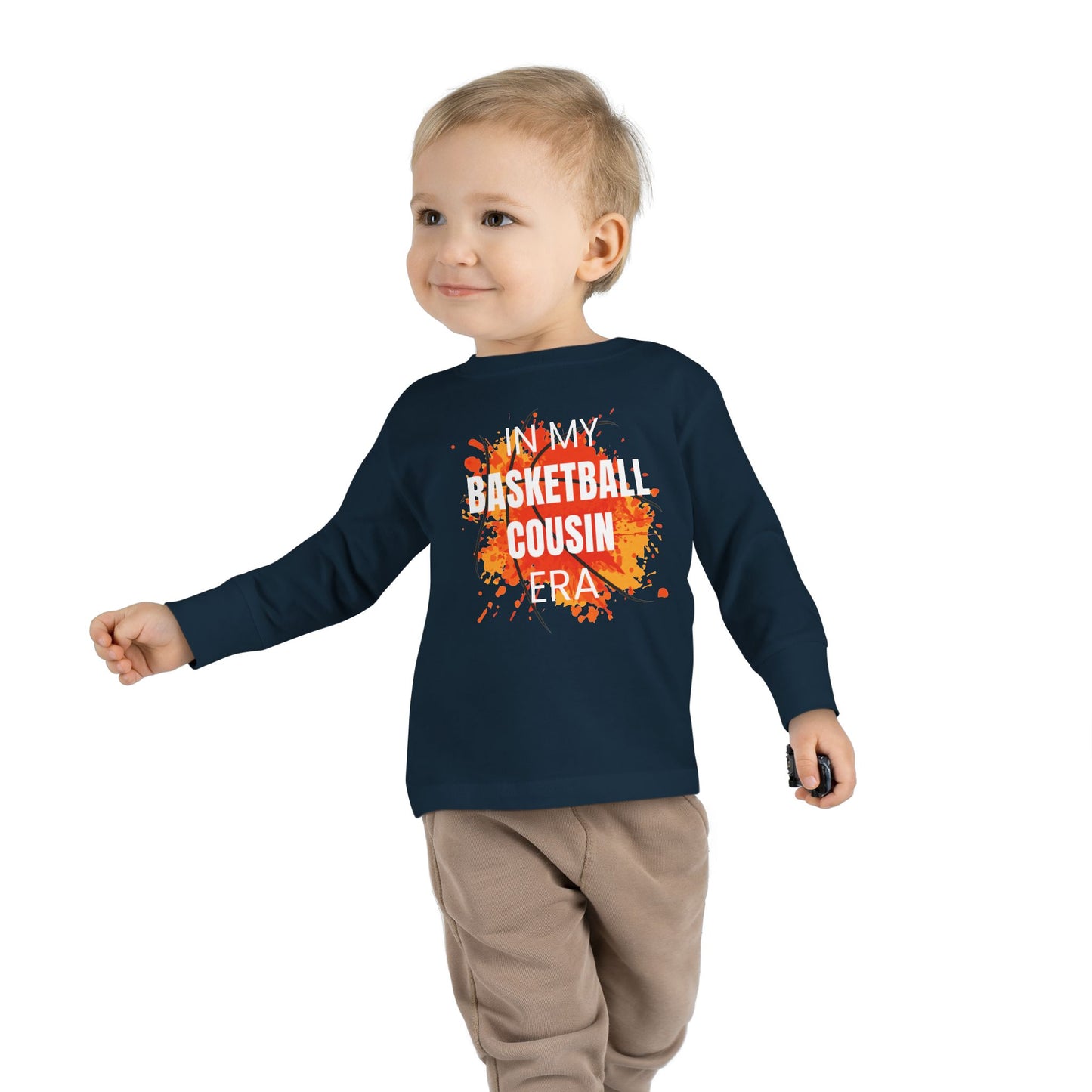 In My Basketball Cousin Era Toddler Long Sleeve Tee