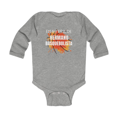 En Mi Era de Hermano Basquebolista - Enteriso de Manga Larga para Bebe