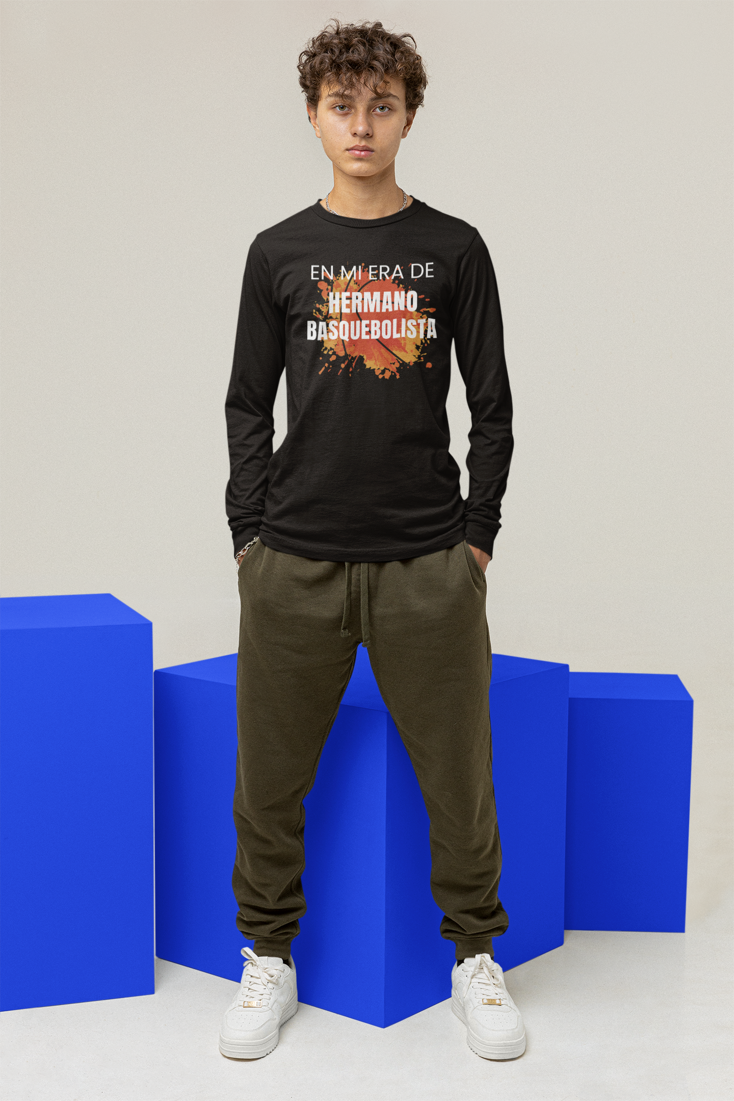 En Mi Era de Hermano Basquebolista - Camiseta de Manga Larga Juvenil