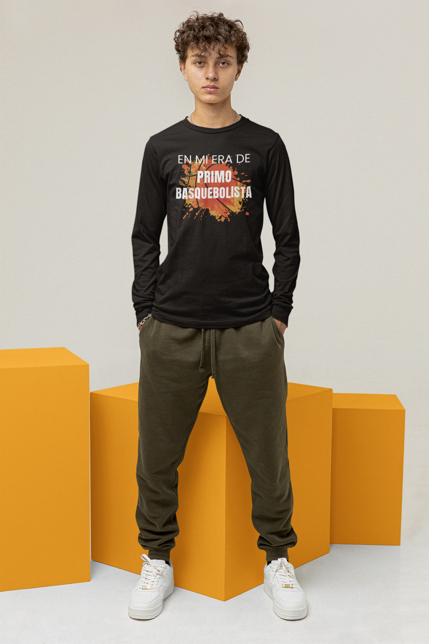 En Mi Era de Primo Basquebolista - Camiseta de Manga Larga Juvenil