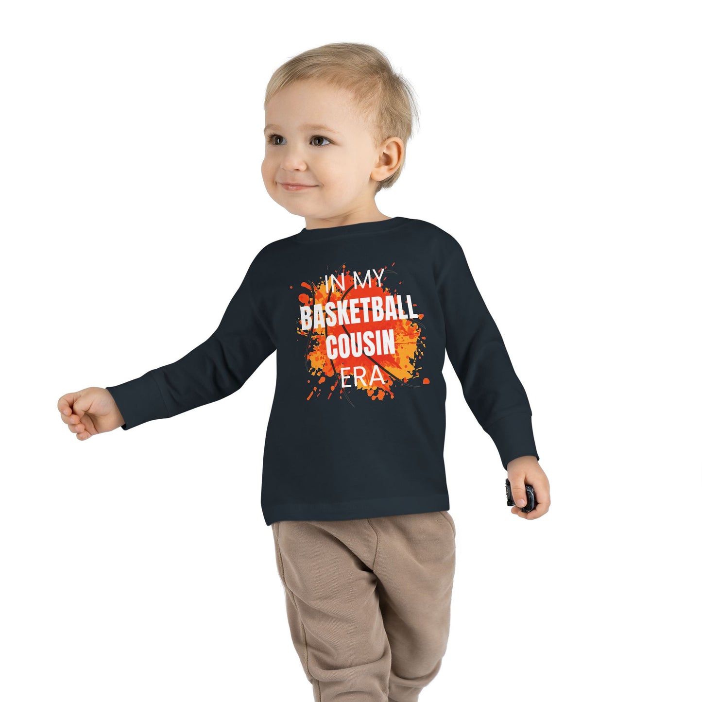 In My Basketball Cousin Era Toddler Long Sleeve Tee