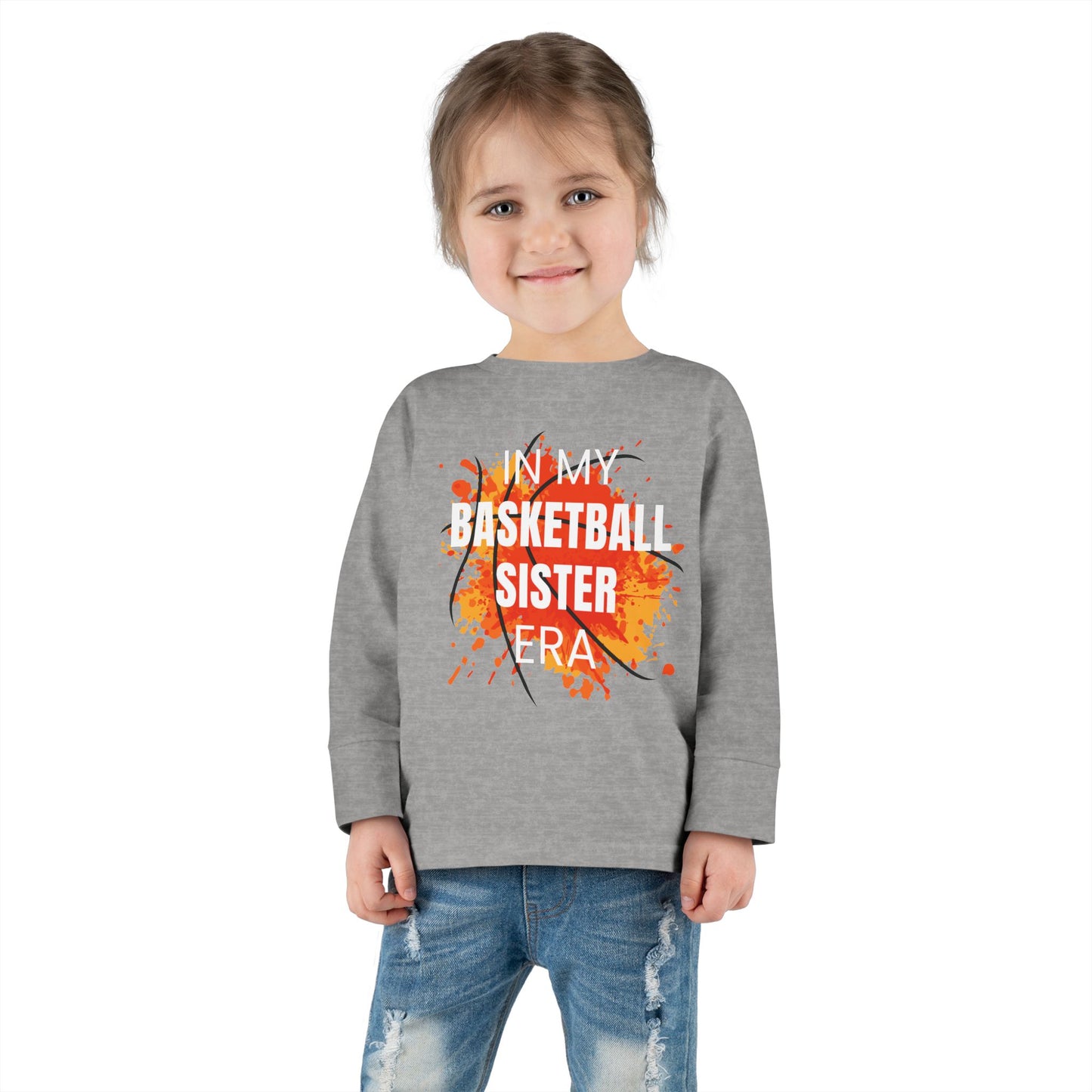 In My Basketball Sister Era Toddler Long Sleeve Tee
